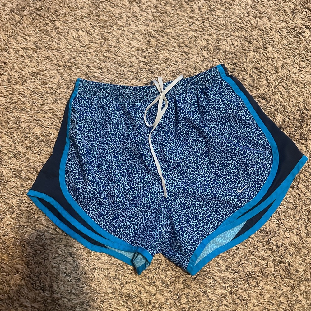 Women's Blue Patterned Shorts
